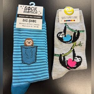 Unisex crew socks - Sloths NWT